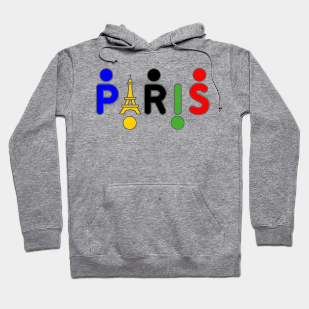 Paris France Olympic color  rings Hoodie by Nicostore